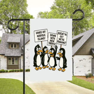 Penguins Against Tariffs, Funny Anti Trump Flag