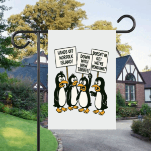 Penguins Against Tariffs, Funny Anti Trump Flag