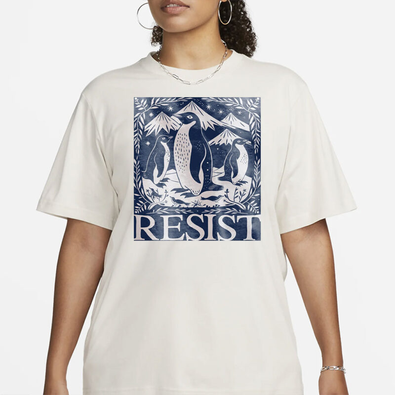 Penguins RESIST Shirt, Flippers Up Tee, Heard Island Shirt, Subtle FDT Shirt Resistance Protest, Penguins Against Tariffs Tee, RESIST TShirt