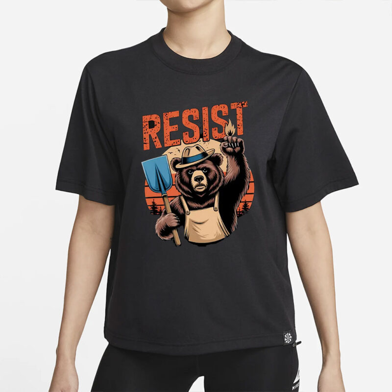 Resist Bear shirt Protest Bear Digital Download Retro Wilderness Art