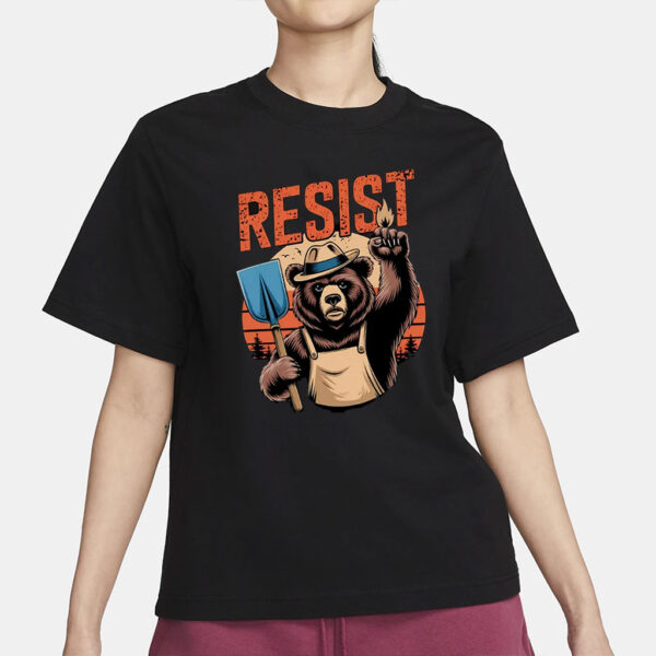 Resist Bear shirt Protest Bear Digital Download Retro Wilderness Art