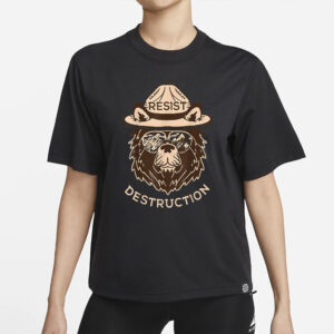 Resist Destruction PNG, Environmental Bear Digital Download, Save the Planet Sublimation Design, Nature Conservation, Eco Activism PNG File