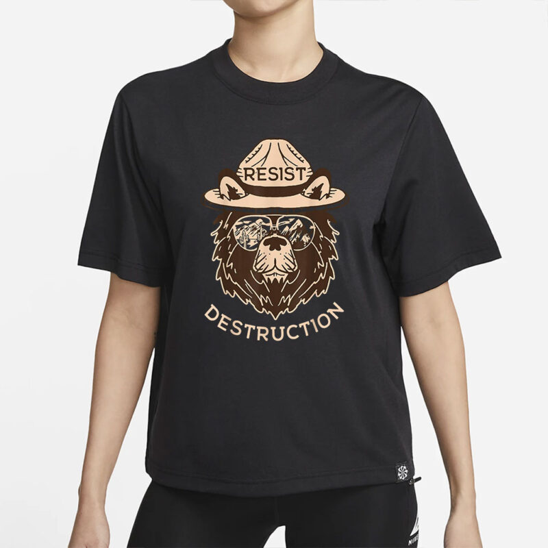 Resist Destruction PNG, Environmental Bear Digital Download, Save the Planet Sublimation Design, Nature Conservation, Eco Activism PNG File
