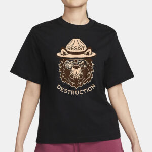 Resist Destruction PNG, Environmental Bear Digital Download, Save the Planet Sublimation Design, Nature Conservation, Eco Activism PNG File