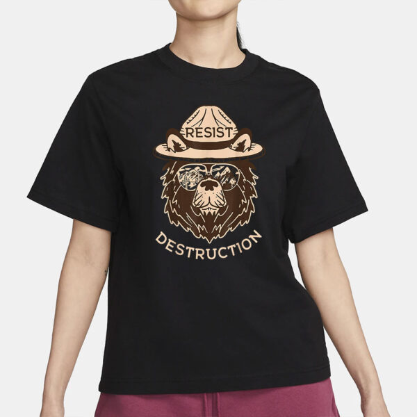 Resist Destruction PNG, Environmental Bear Digital Download, Save the Planet Sublimation Design, Nature Conservation, Eco Activism PNG File