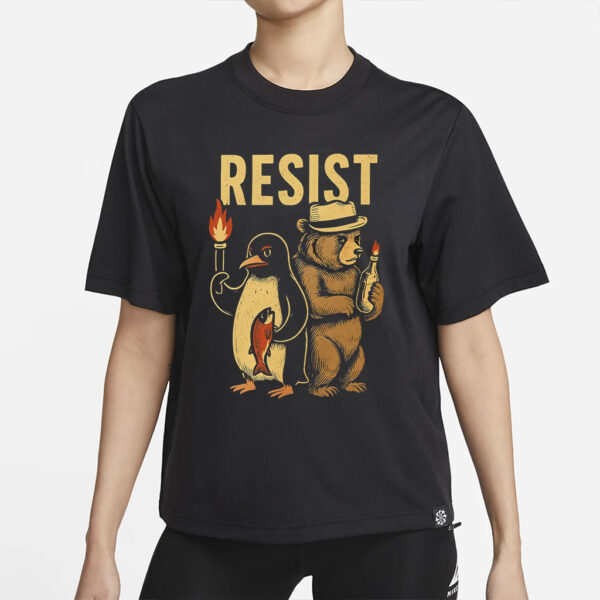 Resist Penguin Bear Png, Resist Political Injustice Png, Funny Penguin Tariffs Png, Flippers Up Png, Heard Island Png,Funny Anti Trump Shirt