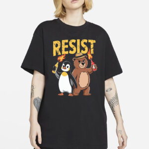 Resist Penguin Bear Svg, Funny Protest Svg, Rebel Cartoon Svg, Anarchist Animal Svg, Funny Anti Trump Shirt, Trendy America Shirt