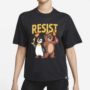 Resist Penguin Bear Svg, Funny Protest Svg, Rebel Cartoon Svg, Anarchist Animal Svg, Funny Anti Trump Shirt, Trendy America Shirt