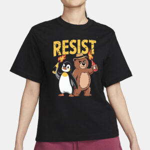 Resist Penguin Bear Svg, Funny Protest Svg, Rebel Cartoon Svg, Anarchist Animal Svg, Funny Anti Trump Shirt, Trendy America Shirt
