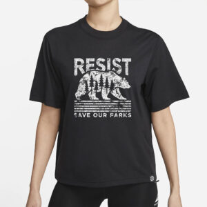 Resist Save Our Parks T-Shirt - Vintage Distressed Bear Nature Tee for Park Lovers