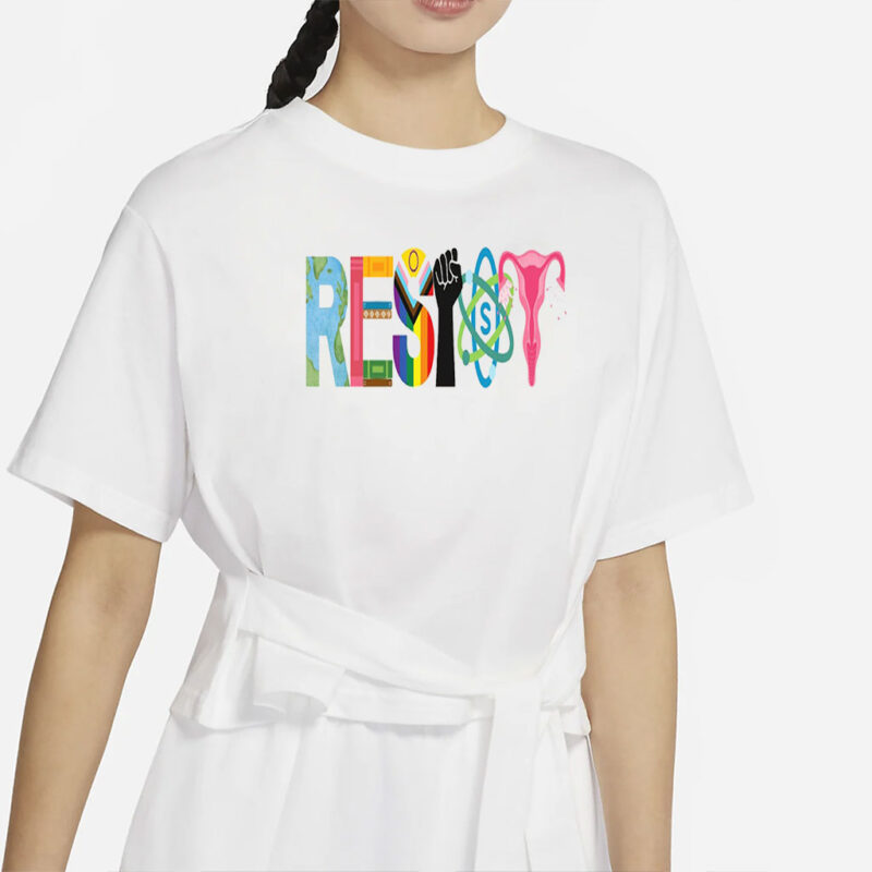 Resist Shirt, Antifascist Banned Books BLM Reproductive LGBT Rights Social Justice Climate Change Science Liberal Feminist Activist Tee
