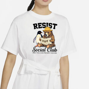 Resist Social Club Only You Can Prevent Fascism Bear And Penguin png, Anti-Trump Instant Download, FDT Foxtrot Delta Tango Shirt