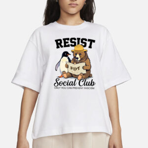 Resist Social Club Only You Can Prevent Fascism Bear And Penguin png, Anti-Trump Instant Download, FDT Foxtrot Delta Tango Shirt