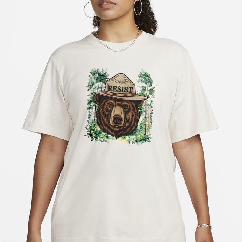 Smokey Bear PNG, National Park Protest PNG digital, Retro Vintage Forest Service Tee, Park Service Apparel, Resist Bear download