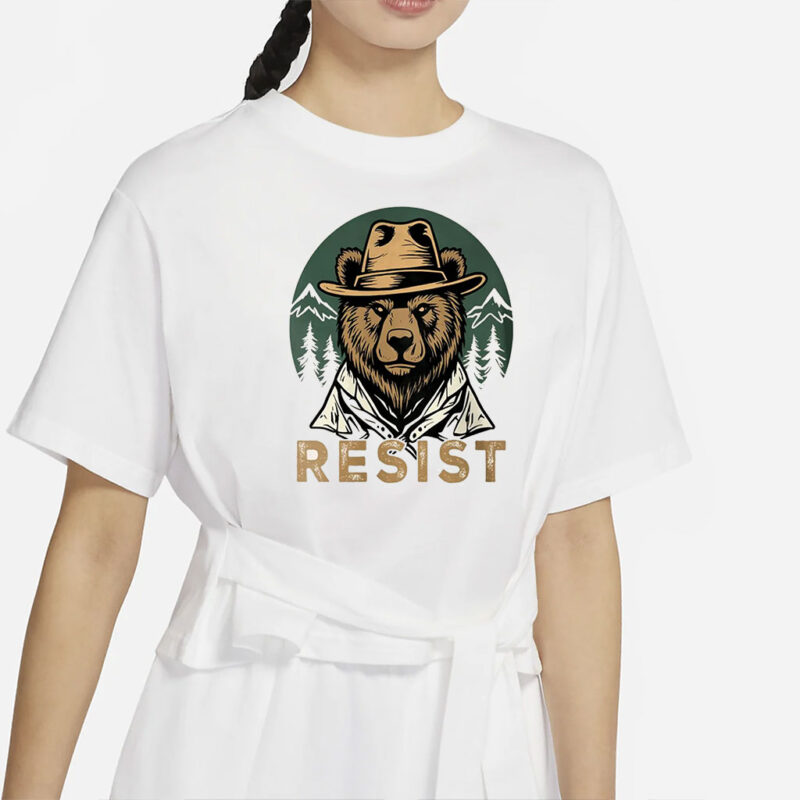 Smokey Bear Resist Png, National Park Protest Png, Retro Vintage Forest Service Crewneck, Park Service Apparel, Resist Bear tee
