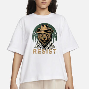 Smokey Bear Resist Png, National Park Protest Png, Retro Vintage Forest Service Crewneck, Park Service Apparel, Resist Bear tee