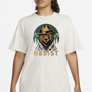 Smokey Bear Resist Png, National Park Protest Png, Retro Vintage Forest Service Crewneck, Park Service Apparel, Resist Bear tee