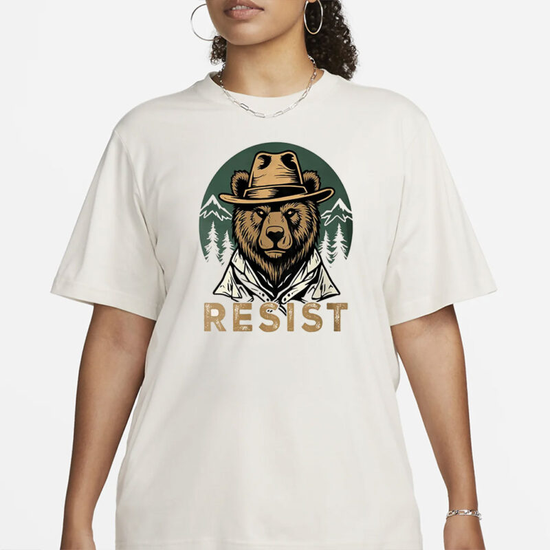 Smokey Bear Resist Png, National Park Protest Png, Retro Vintage Forest Service Crewneck, Park Service Apparel, Resist Bear tee