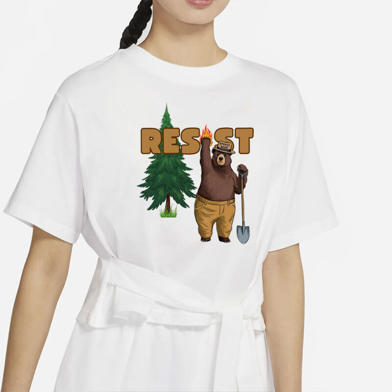 Smokey Bear Resist Shirt, Environmental Activism Tee, National Park Shirt, Protect Our National Parks Shirt, Parks Over Profit Granola Girl