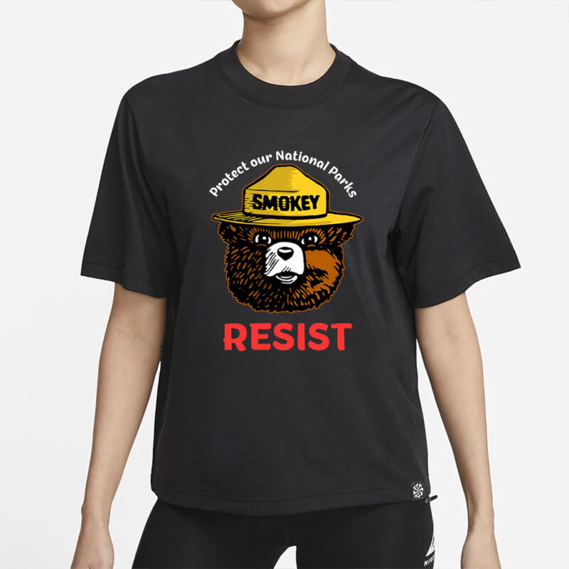 Smokey Bear Shirt, National Park Protest T-shirt, Retro Vintage Forest Service Tee, Park Service Apparel, Resist Bear Tshirt