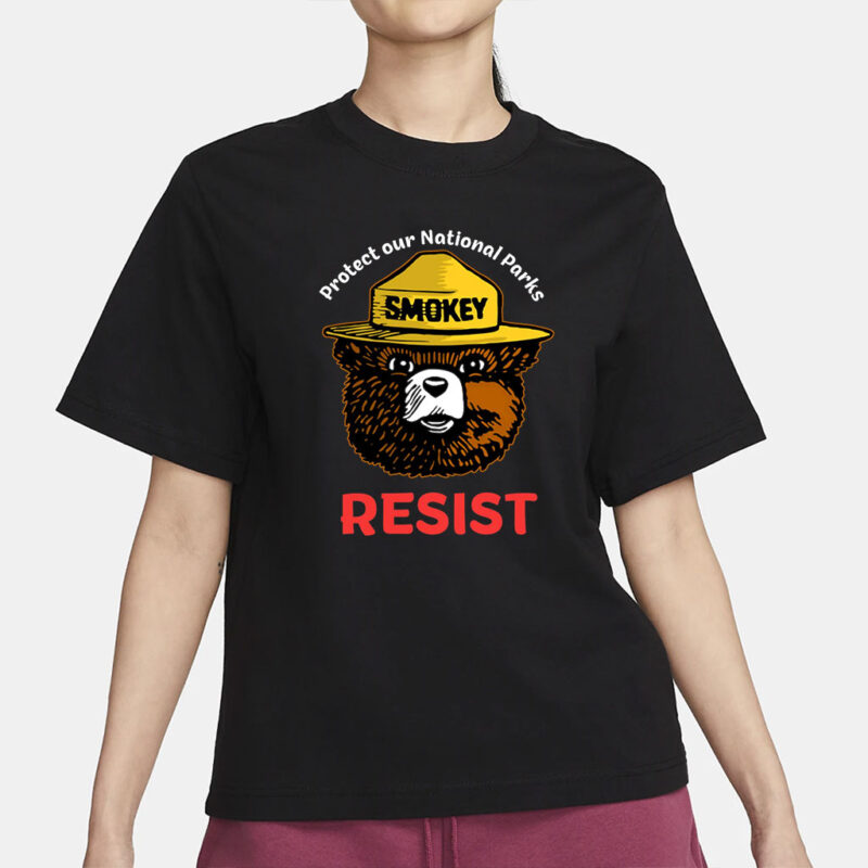 Smokey Bear Shirt, National Park Protest T-shirt, Retro Vintage Forest Service Tee, Park Service Apparel, Resist Bear Tshirt