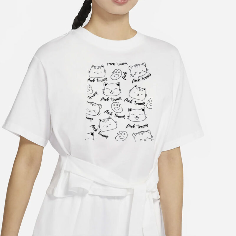 Subtle Anti Trump shirt, FDT Kitten Tee Shirt Anti Trump Gift Cottage Core Cat Wildflower Shirt Democrat Political Tee MAGA Sucks Tee