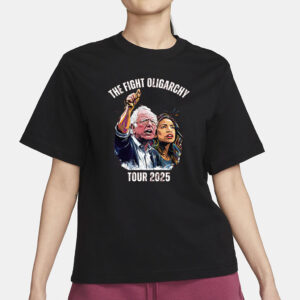 The Fight Oligarchy Tour 2025 T-Shirt Bernie and AOC Political Protest Tee Bold Statement Tee Resist Shirt Progressive T-Shirt Activist Gift