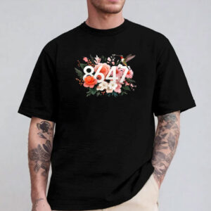 Anti Trump 8647 Floral Resist 86 47 Impeach Trump Impeach 47 T-shirt