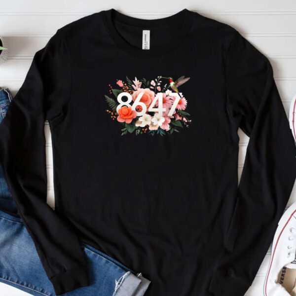 Anti Trump 8647 Floral Resist 86 47 Impeach Trump Impeach 47 T-shirt