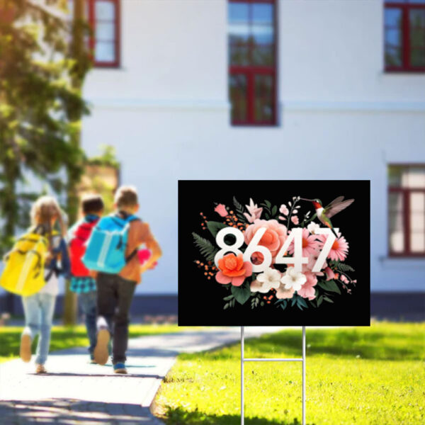 Anti Trump 8647 Floral Resist 86 47 Impeach Trump Impeach 47 Yard Sign