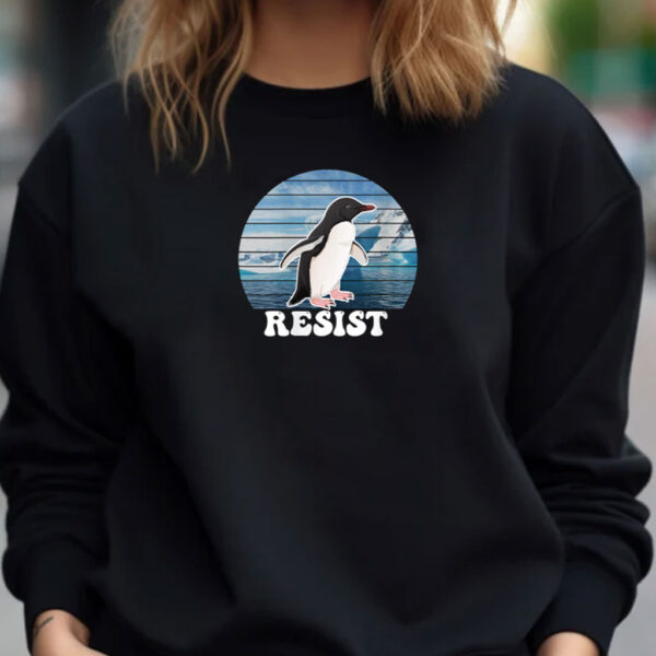 Funny Resist Penguins Protest Against Tariffs Funny Penguin T-shirt