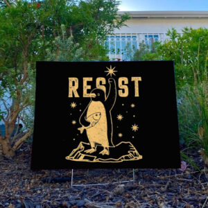 Penguins RESIST Sign, Flippers Up Yard Sign