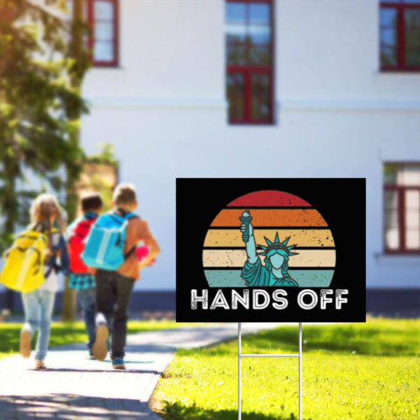 Resist Resistance Statue of Liberty Hands Off Protest Yard Sign