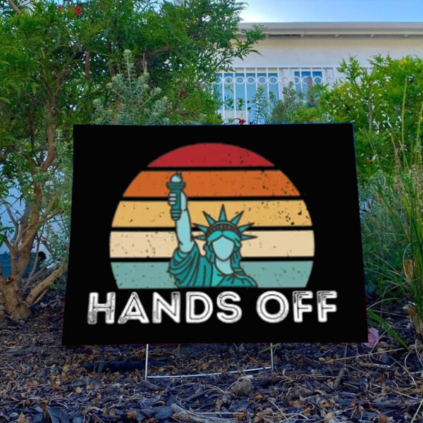 Resist Resistance Statue of Liberty Hands Off Protest Yard Sign